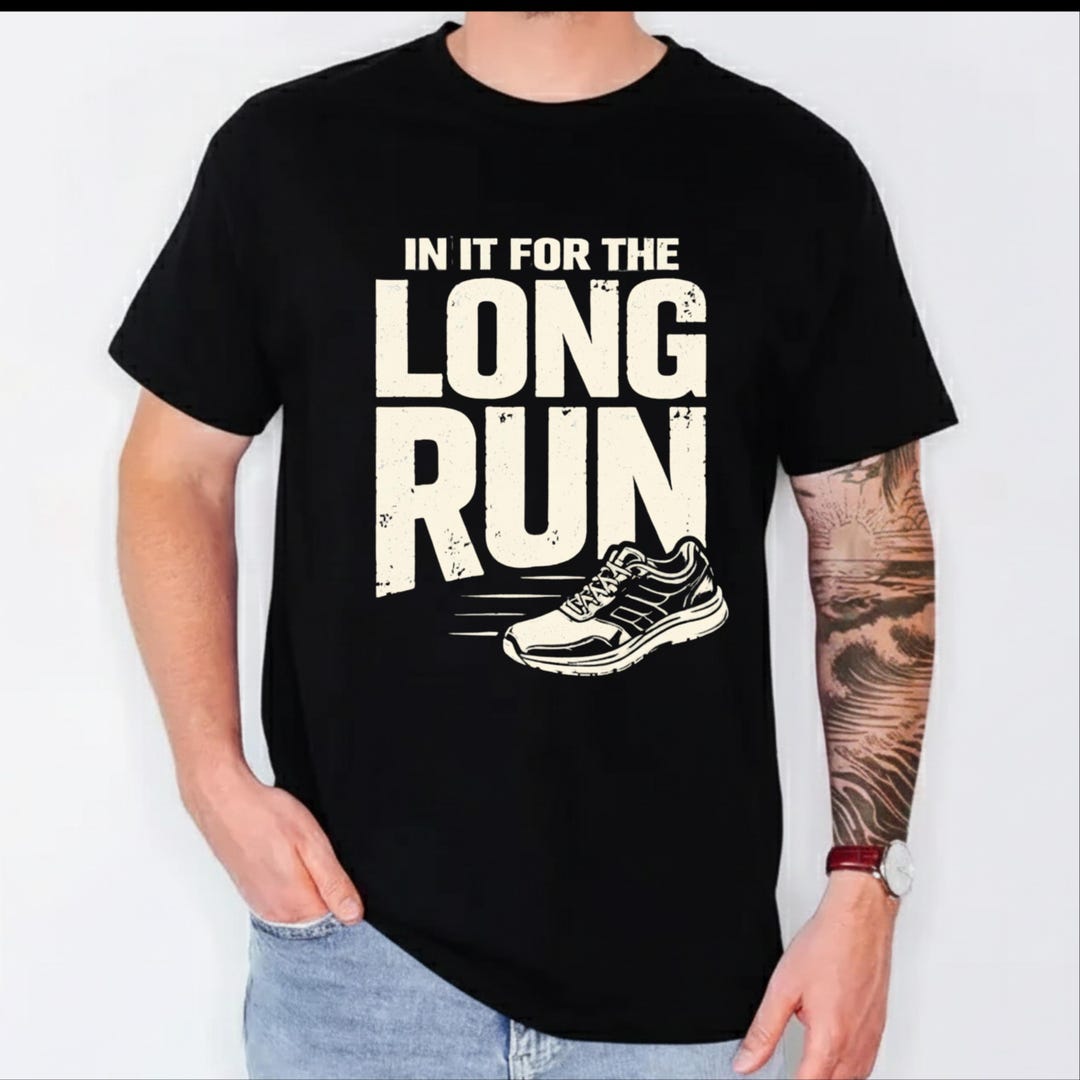 Funny Runner Shirt in It for the Long Run Runner Pun Running ...