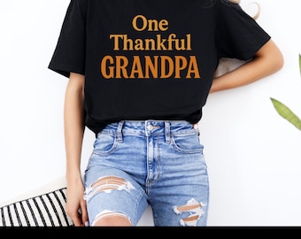 Thanksgiving Grandpa Shirt One Thankful Grandpa T-Shirt, grateful grandpa Gift, fall family Graphic Tee