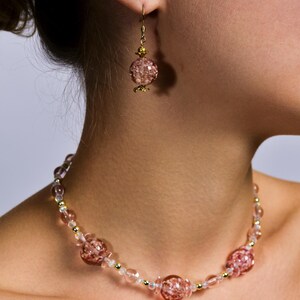 Boucles d'oreilles plaqué or et verre - France