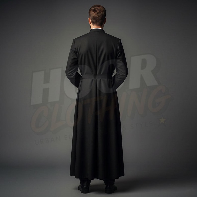 Handmade Black Roman Cassock - Clergy Soutane Robe With Priest Vestment ...