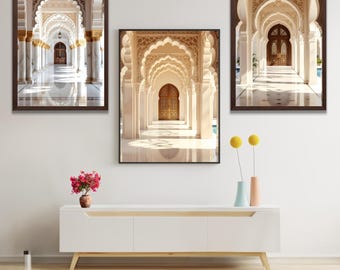 Moroccan Archway Wall Art Set of 3 | Moorish Arches Decor