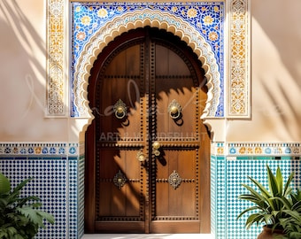 Marrakech Riad Doors Wall Art Set of 5 – Moroccan Door Prints