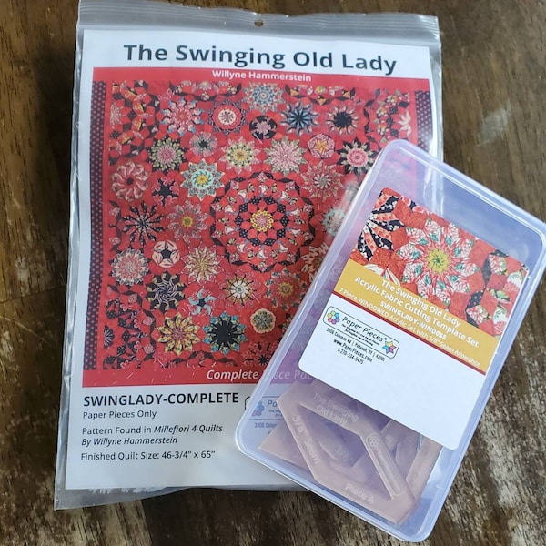 The Swinging Old Lady EPP Kit - English Paper Piecing - by Paper Pieces - Millefiori Quilts 4 by Willyne Hammerstein