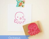 Octopus Hand Carved Rubber Stamp
