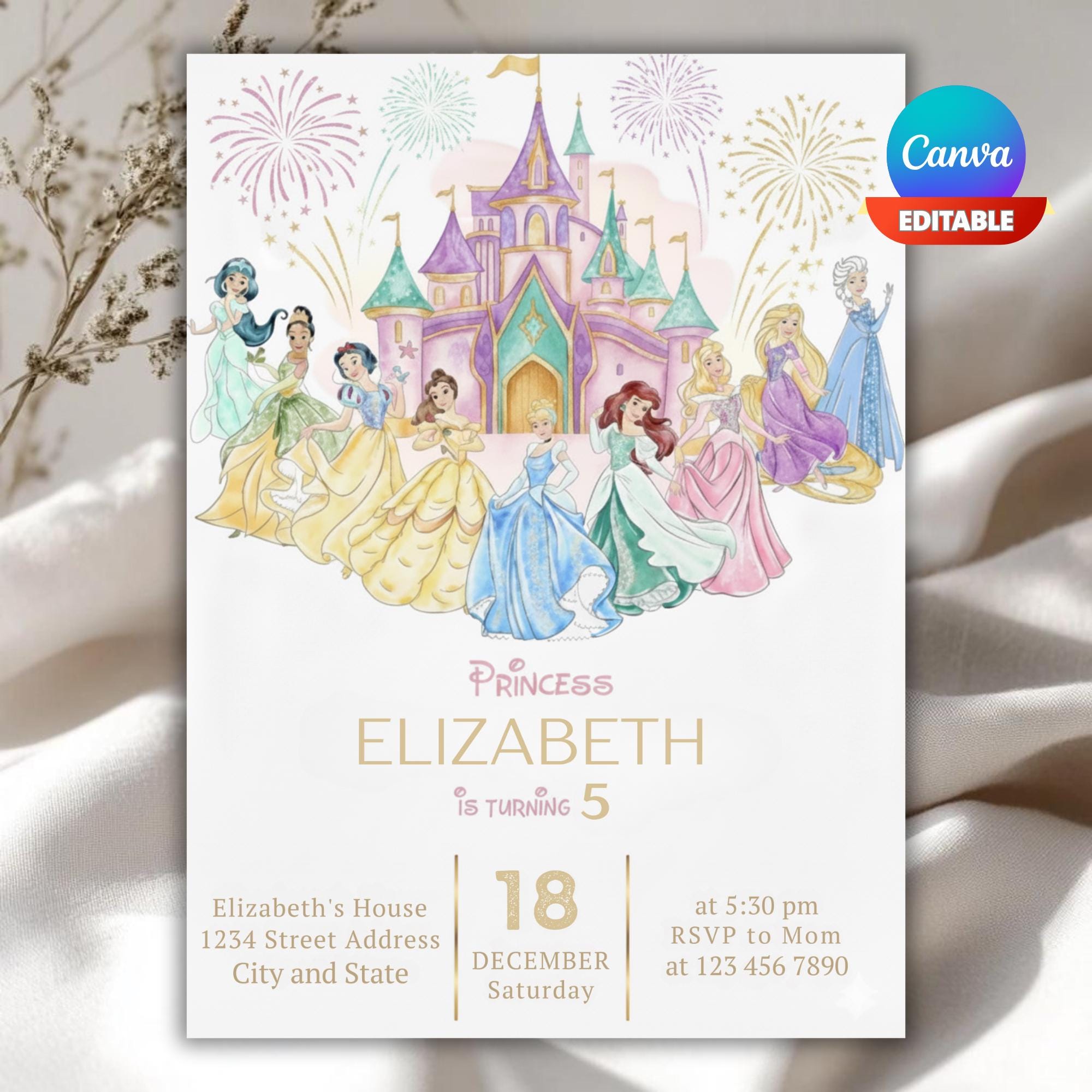INVITI DI COMPLEANNO PRINCIPESSE