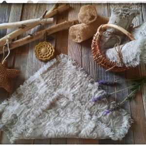 Linen Bath towels, Body towel, Hand towel or Washcloth, CREST pattern. Organic Body Scrubber. Ready to ship.