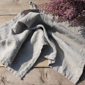 Rustic Heavy Linen Kitchen Towel, hemmed. Classic and ECO. 100% Flax. Made to Order