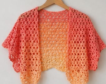 Crochet Bolero Pattern PDF, Beginner Lace Shrug Cardigan (Instant Download)