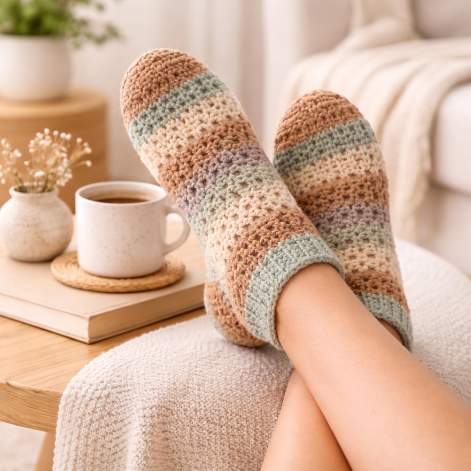 Chaussettes Basses Beige Faites Main Artisanat Français - Taille Unique - Neuves Sans étiquette