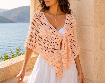 Easy Crochet Shawl Pattern, Lightweight Boho Summer Wrap (PDF Download)