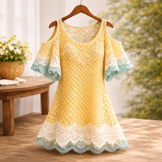 cold shoulder crochet dress Cold Shoulder Crochet Dress Pattern PDF: Boho Lace Tunic Cover Up (Instant  Download)
