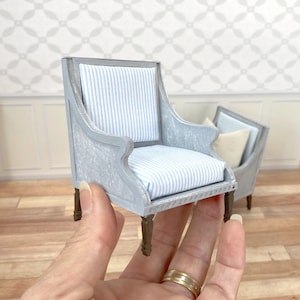 Stilvoller Bergére Sessel mit opt. Fußschemel als 1:12 DIY Selbstbausatz