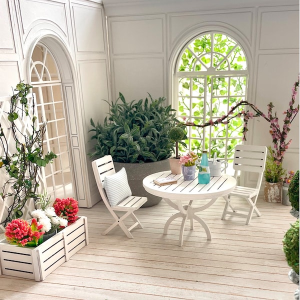 Outdoor Garden Furniture Kit – 5 pieces – 1:12 scale miniature DIY KIT --- classic dollhouse size