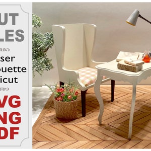 Ladies&#39; Desk & Chair -- SVG Cut Files + Tutorial / Digital Product / Instant Download --- Make any dollhouse size you want
