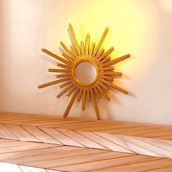 SUNBURST MIRROR - Finished Golden Mirror - 1-6th scale dollhouse