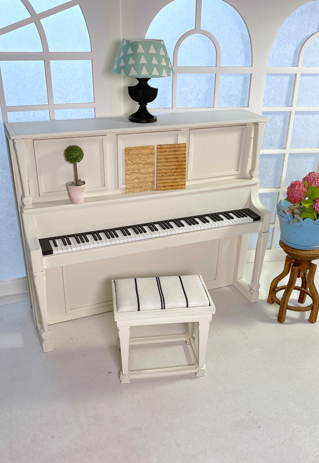 KIT Upright Piano and Bench DIY 1-6 Scale Fashion Doll Furniture Easy ...