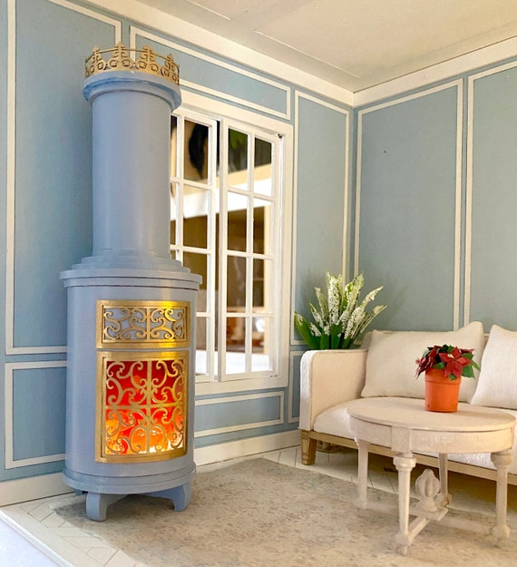 Antique Swedish Stove Kit Including LED Fire 1 12 Scale Miniature KIT Dollhouse Miniature DIY Etsy