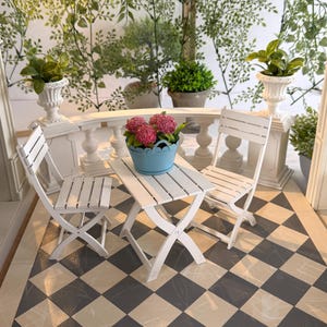 Garden Outdoor Chairs and Table – 1-6th scale Miniature DIY KIT