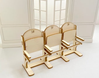 Cinema Chairs – Theatre Seats – 1-12 scale - laser cut parts, detailed instructions - Easy DIY kit