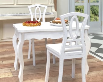 Silla de comedor con encanto atemporal: kit de bricolaje sencillo en escala 1/12 para tu casa de muñecas