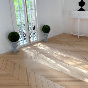 French Herringbone Dollhouse Parquet DIY KIT Real Wood European Beech - for 1-12 scale and 1-6 scale