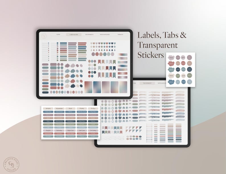 Digital Sticker Bundle for Goodnotes | Widgets, Icons, Trackers, Notes ...