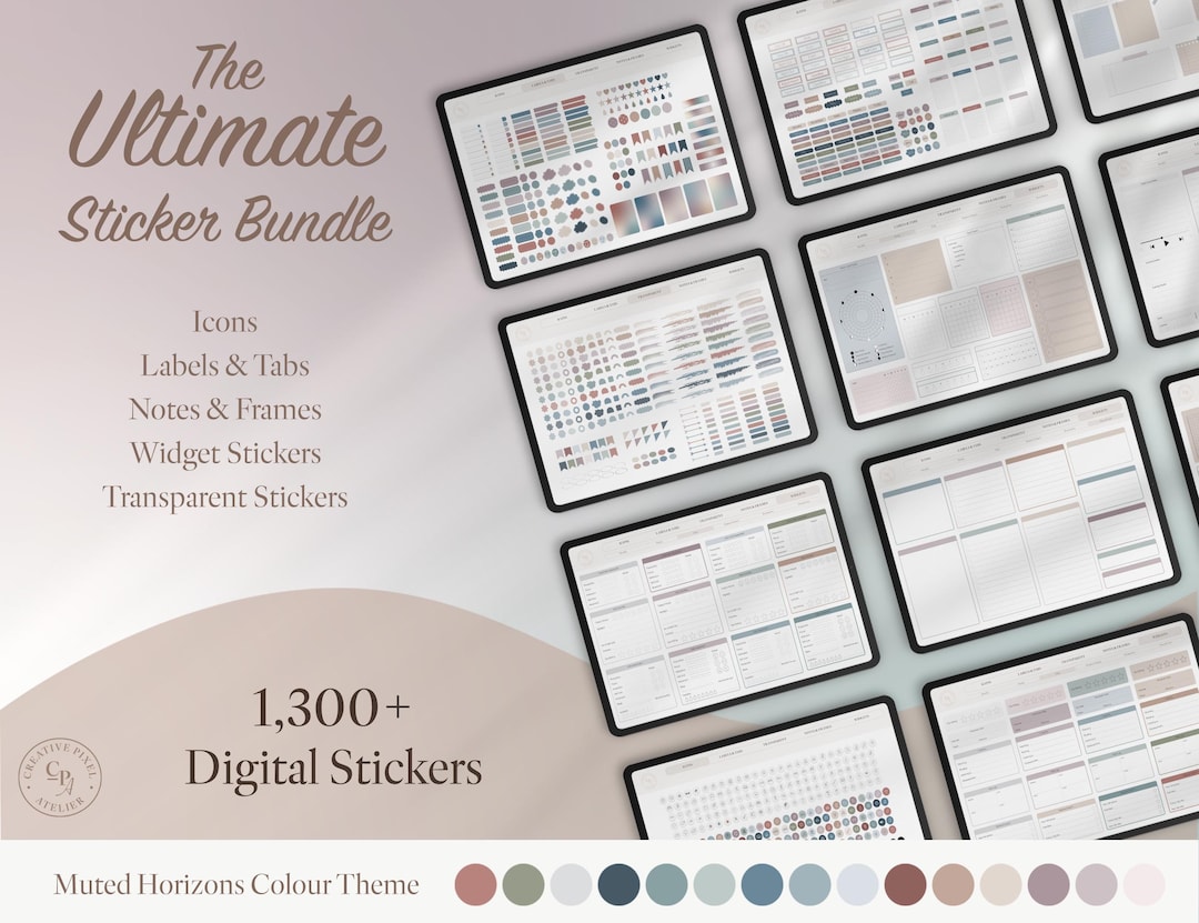Digital Sticker Bundle for Goodnotes | Widgets, Icons, Trackers, Notes ...