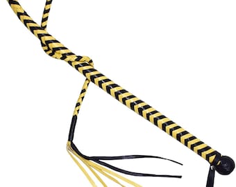 Látigo de cuero genuino de vaca de 1,2 metros (4 pies) – Látigo tradicional trenzado para montar a caballo de vaquero.