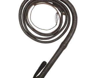 Braided Leather Bull Whip - Western Ranching & Horse Training Gear