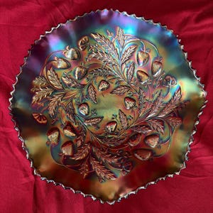 グレープ　レリーフ　ヴィンテージ　カーニバルガラス　ベリーボウル　アメジスト Rare Northwood Carnival Glass - Etsy