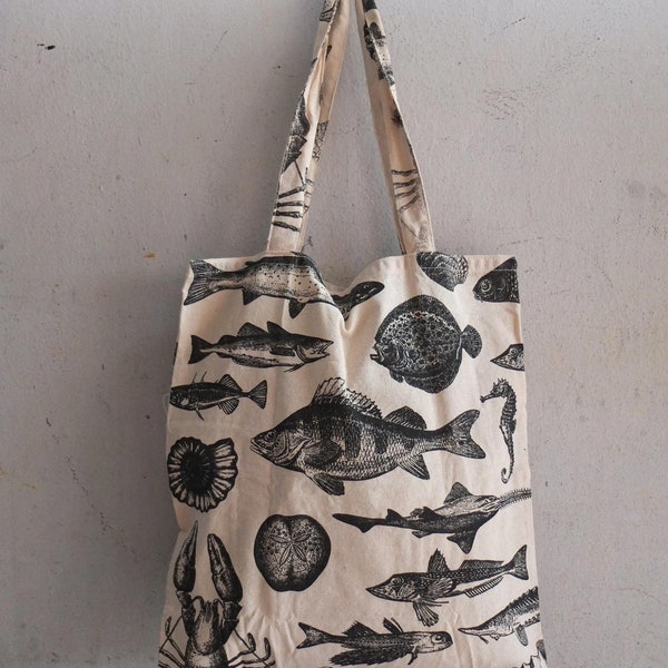 Oceaanvissen Zeedieren, Haaien Pop Art Patroon, Opvouwbare Pocket Tote Bag