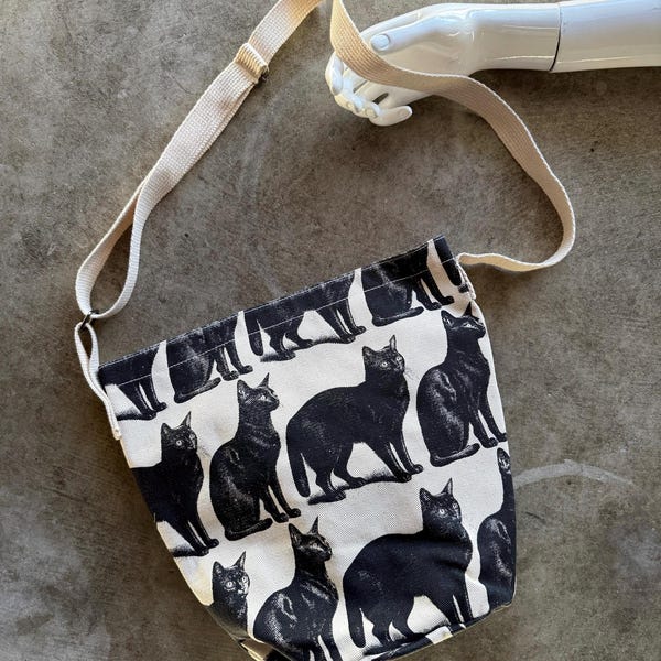 Black Cats  Pattern  goth Shoulder strap Handbag Canvas Tote CAN BAG