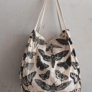 Butterfly Basket Tote Bag,  Beach Grocery Go Green Canvas