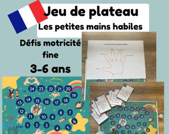 Fine motor skills board game for preschool children aged 3-6, educational resources for preschool, kindergarten, and first grade