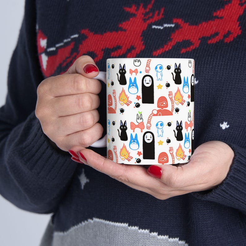 Tazza in ceramica Studio Ghibli ispirata a Totoro e Kiki, 11 oz 15 oz immagine 12