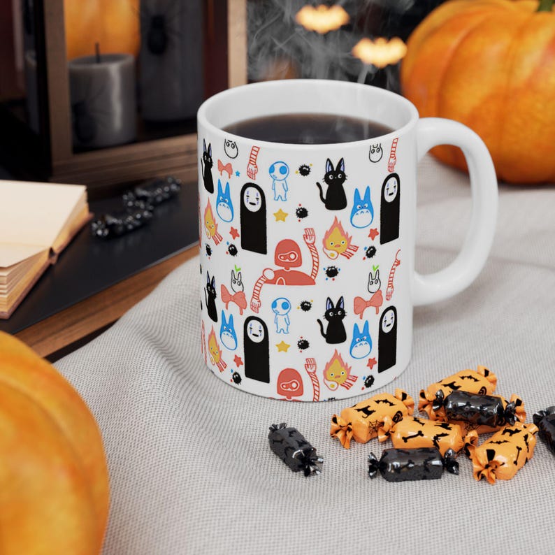 Tazza in ceramica Studio Ghibli ispirata a Totoro e Kiki, 11 oz 15 oz immagine 9