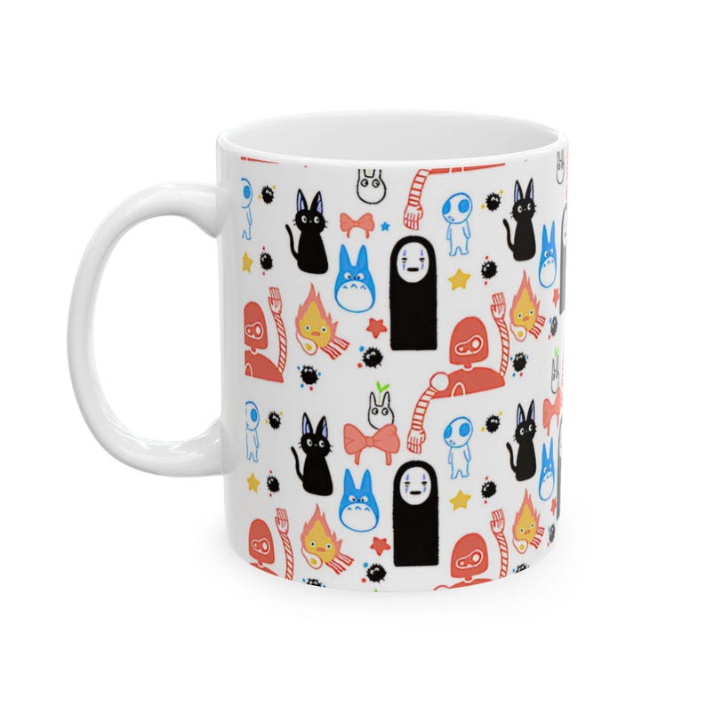 Tazza in ceramica Studio Ghibli ispirata a Totoro e Kiki, 11 oz 15 oz immagine 5