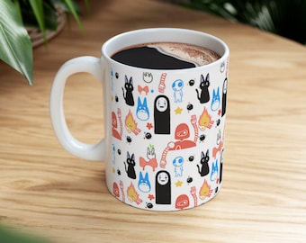 Totoro and Kiki Inspired Studio Ghibli Mug | Ceramic Mug 11oz 15oz
