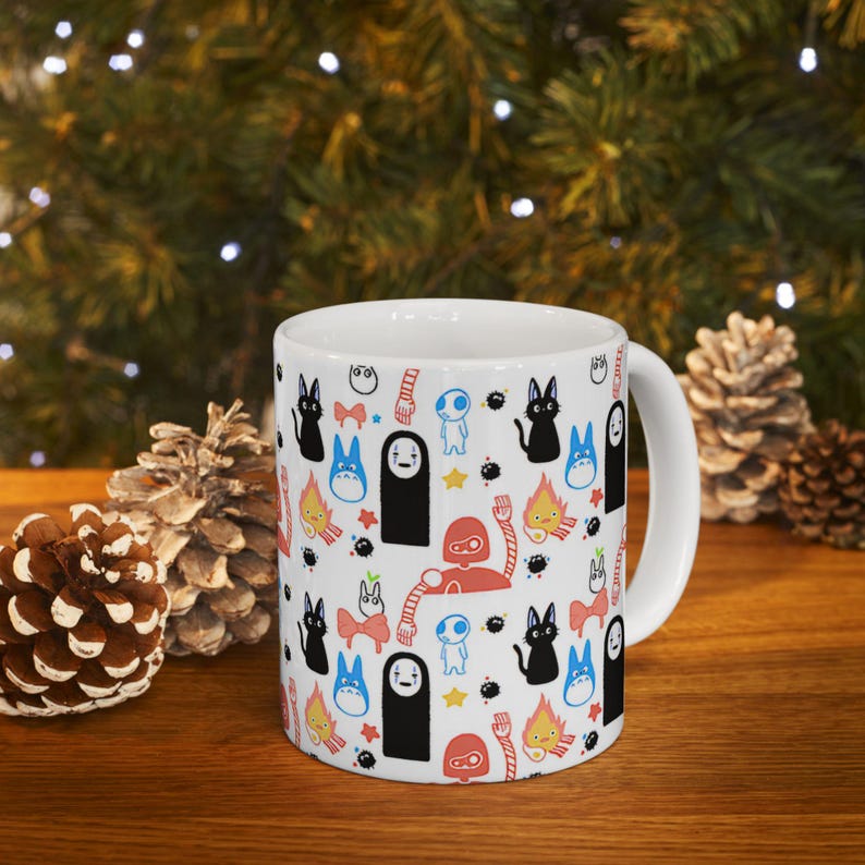 Tazza in ceramica Studio Ghibli ispirata a Totoro e Kiki, 11 oz 15 oz immagine 2