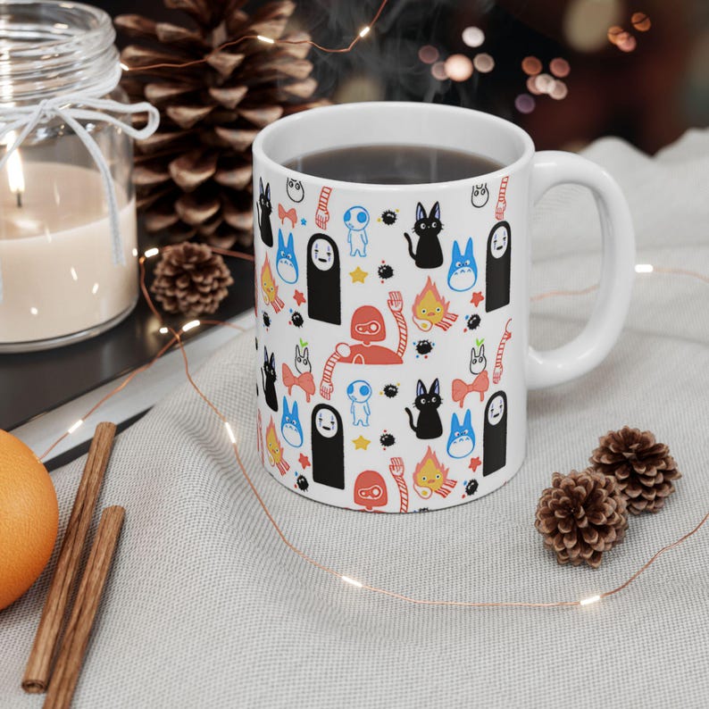 Tazza in ceramica Studio Ghibli ispirata a Totoro e Kiki, 11 oz 15 oz immagine 7