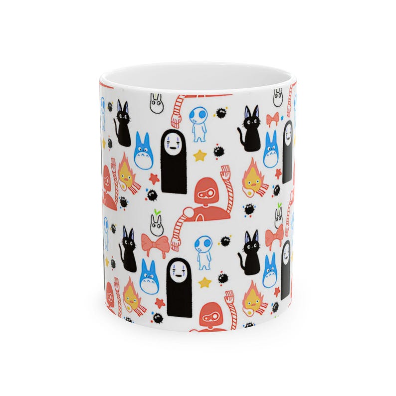 Tazza in ceramica Studio Ghibli ispirata a Totoro e Kiki, 11 oz 15 oz immagine 3