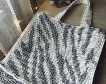 Crocheted bag, handmade, beach bag, shopper with long handles, а gift for women