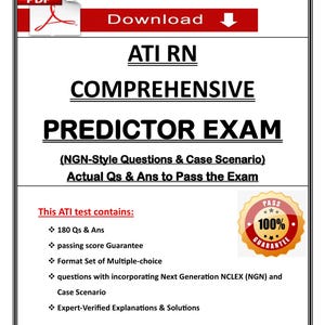 2023 ATI RN Comprehensive Predictor Exam  Ngn-Style Questions and Case Scenarios  Actual Q&A PDF