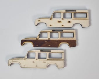 Land Rover 110 (Classic) Silhouette Fridge Magnet - Laser Engraved & Cut - Custom Wooden Magnet