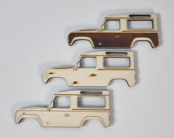 Land Rover 90 (Classic) Silhouette Fridge Magnet - Laser Engraved & Cut - Custom Wooden Magnet