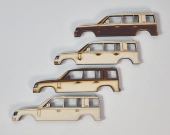 Land Rover 110 (2020) Silhouette Fridge Magnet - Laser Engraved & Cut - Custom Wooden Magnet
