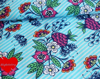22,90€ je Meter Albstoffe Bliss Flower Fields Blau