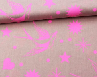 22.90 EUR / meter designer fabric "True Colors - Neon" Fairy Flakes Tula Pink Cosmic | Patchwork United States | neon fabric | | Swallow | stars | Points
