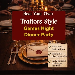The Traitors Dinner Party Game: Printable Mystery Night  / Host your perfect evening of social deduction