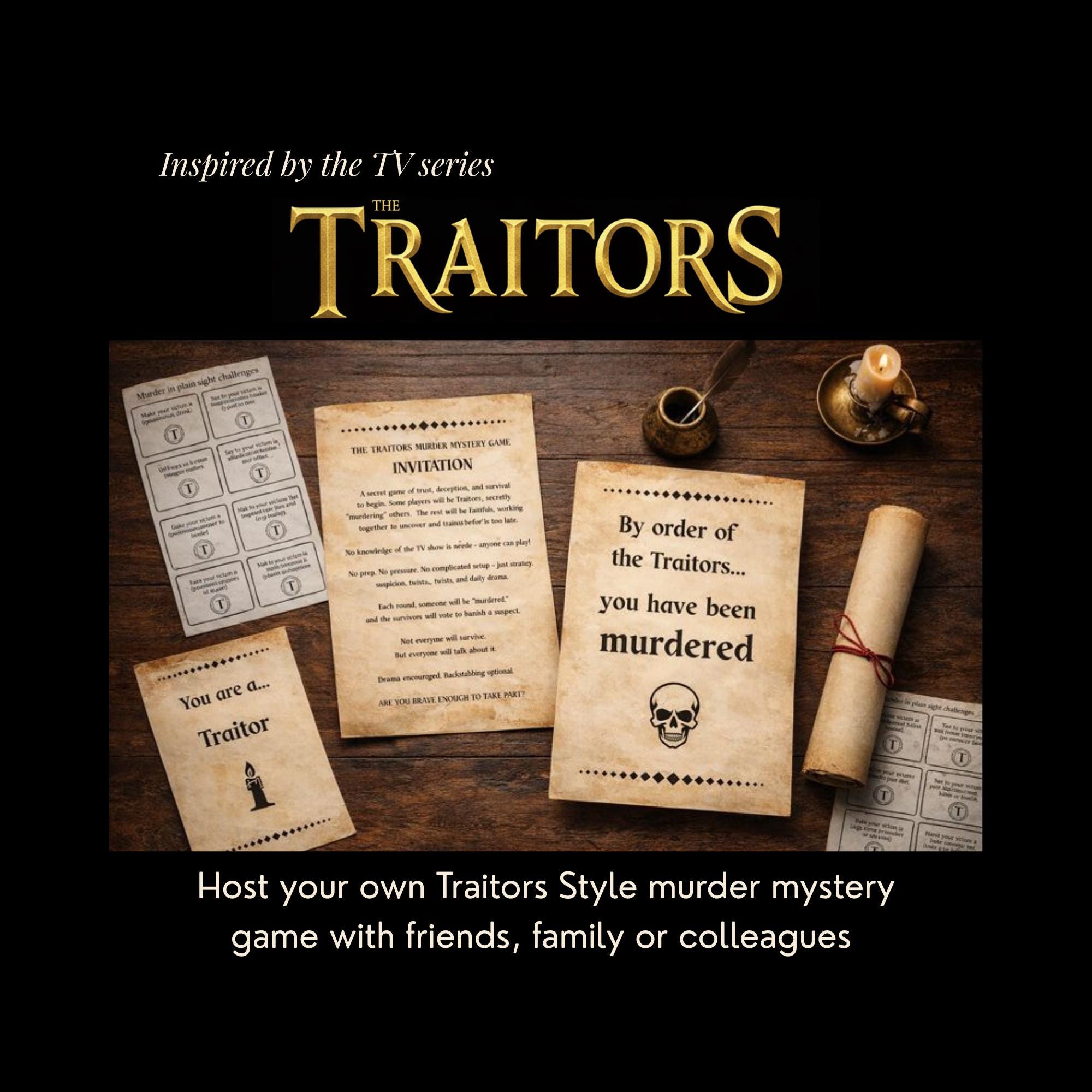 THE TRAITORS: Ultimate Group Edition / Printable Murder Mystery
